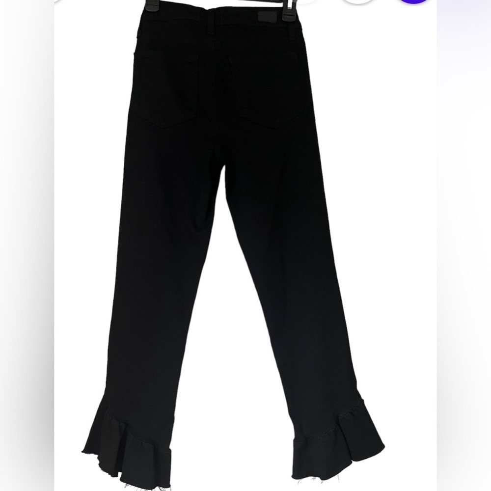Paige Flora‎ Raw Hem Hem Straight Leg Flounce Jeans Women’s  Size 28 NWT - Picture 2 of 11